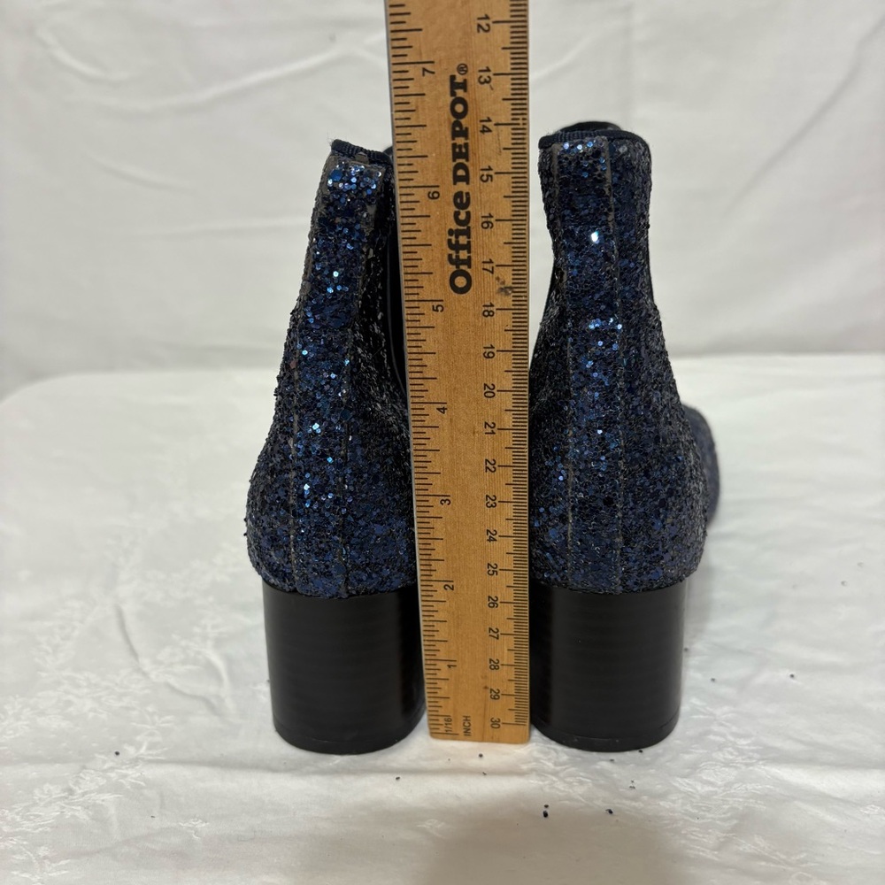 Forever 21 Chelsea Sparkling Blue Ankle Boots size 6 - Picture 10 of 11